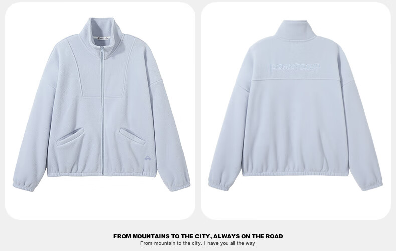 Pioneer Camp Women's Short Fleece Autumn Stand Collar Warm Jacket Fleece Lined Loose Sports Outdoor Fleece Coat 21