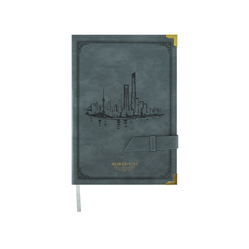 HERO New A5 Business Notebook Thickened Hard Cover Soft Leather Simple High-End Gift Meeting Portable Office Stationery Lined Detachable Diary Journal Binder