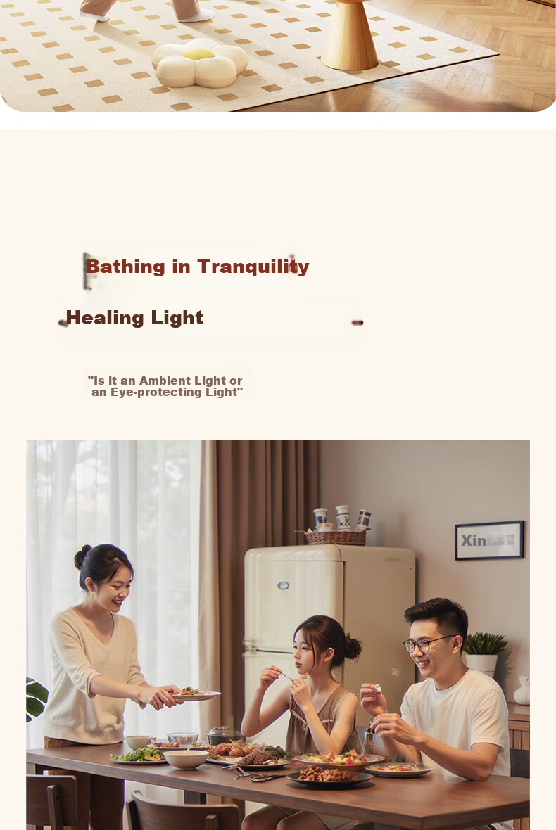 GUJIA LED Ceiling Light, Eye-Protecting Puri Light Source, Nordic Living Room Lighting Fixture, Three-Bedroom Two-Living Room Package [Installation Included] 3