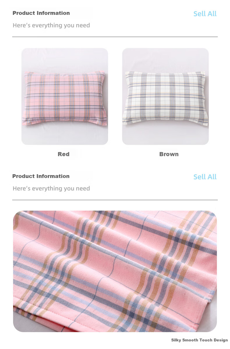 KING SHORE Class A Pure Cotton Pillowcase, 2 Pieces Double-Layer Gauze Adult Pillowcase, One Pair 2 Pieces, 126g/piece, 52*80cm 6