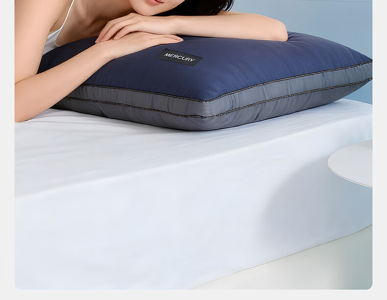 Mercury Home Textile Memory Fiber Antibacterial Mite-Resistant 100S Cotton Class A Neck Support Machine Washable Pillow Core Pair 48×74cm 2