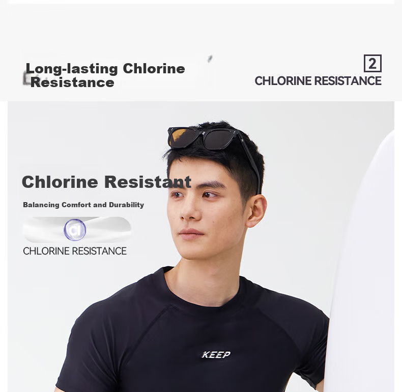 Keep Men's Swimwear, Hot Spring Short-Sleeve Solid Color High-Elastic Swimsuit, Quick-Dry Surfing Suit, 1291 Black, 3XL 6
