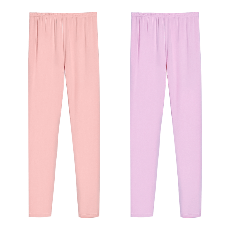 Hodohome Kids Thermal Modal Antibacterial Leggings for Girls, Class A, Cotton Fleece Pants, 2-Pack, Sizes 170-165