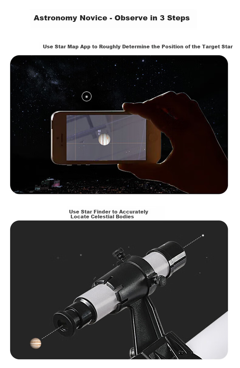 Xingtelang Haoyue 70 Refracting High Magnification Telescope for Stargazing, Landscape Viewing, Student Beginners, Professional Astronomical Observation, Science Education Gift 12