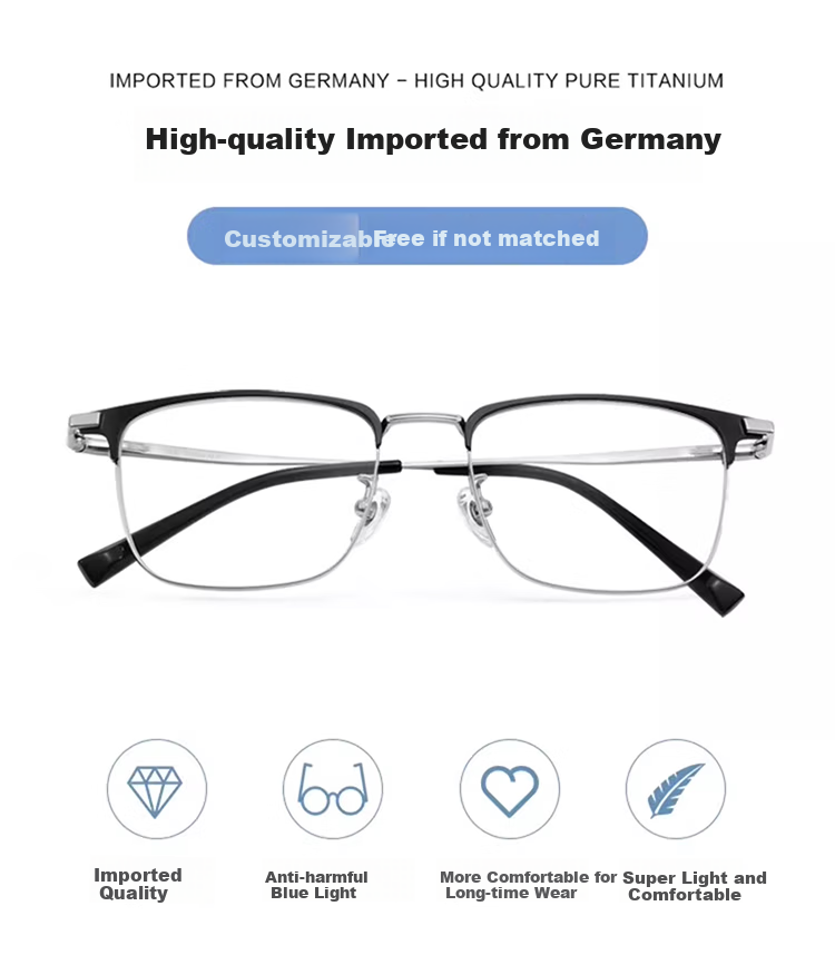 Molake German Imported Natural Crystal Reading Glasses for Men, High-Definition Presbyopic Glasses for Elderly, Premium One-Line Brand 8