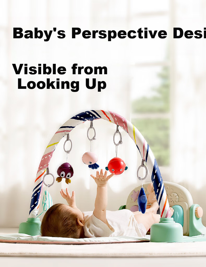 Babycare Baby Gym Foot Piano for 0-1 Year Old Newborns, Baby Welcome Gift, Infant Soothing Toy, Duobula Rabbit 18
