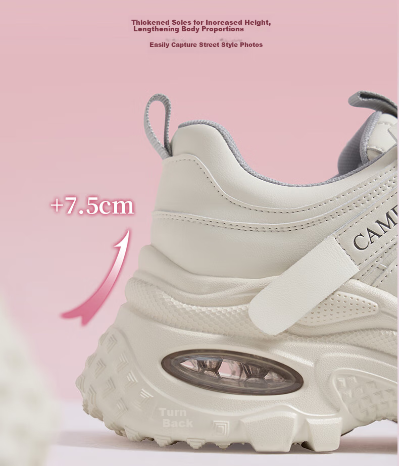 CAMEL Women's Dad Sneakers Comfortable Sporty Style Height Increasing Thick Sole Casual Shoes L25A283126 Black Size 35 9