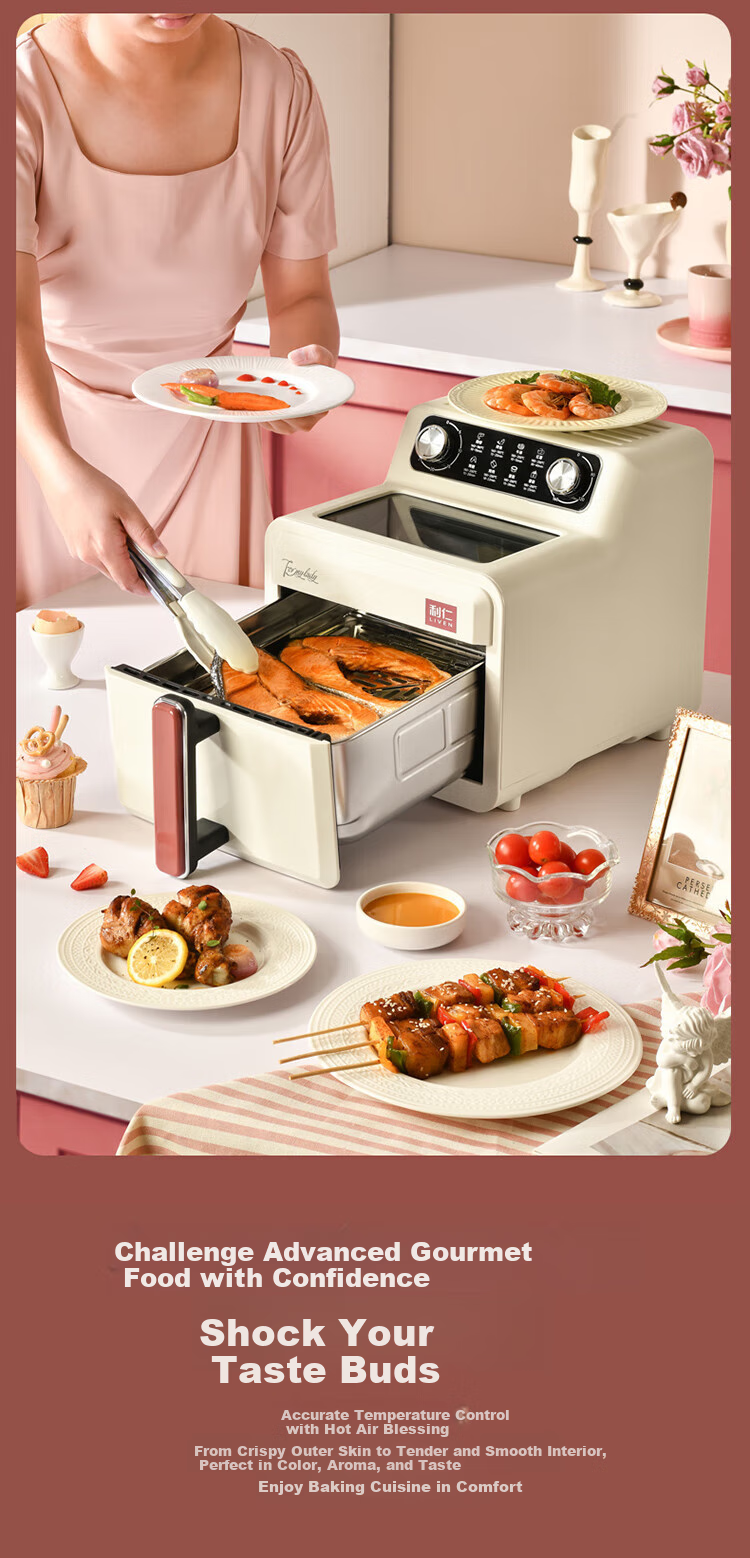 Liven Air Fryer for Home Use, Non-Coated 304 Stainless Steel Frying Basket Inner Pot, 7L Visible Large Capacity Can Roast Whole Chicken, Metal Interior No Need to Flip Food in Oven KZ-J7179 13
