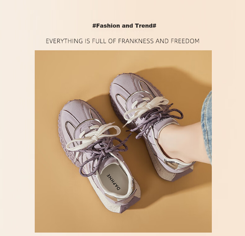 DAPHNE Purple Dexun Women's Shoes, 2026 New Spring Fashion Versatile Casual Shoes, Breathable Sneakers 11