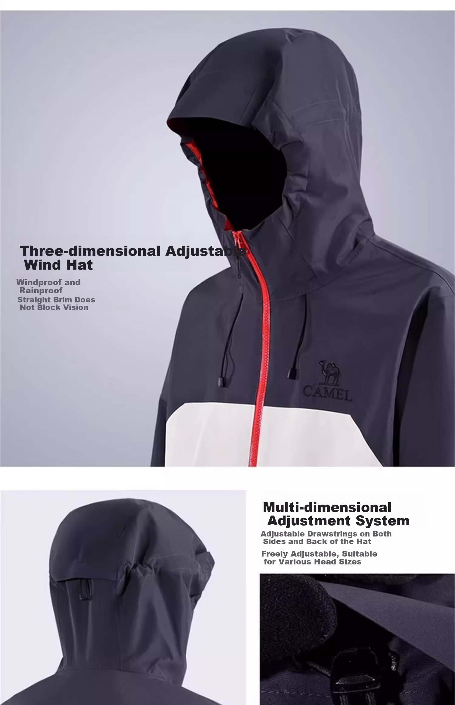CAMEL [Lingbo] Outdoor Jacket, 2025 New Model, Storm-Proof, Lightweight, Single-Layer Mountaineering Suit, XS 21