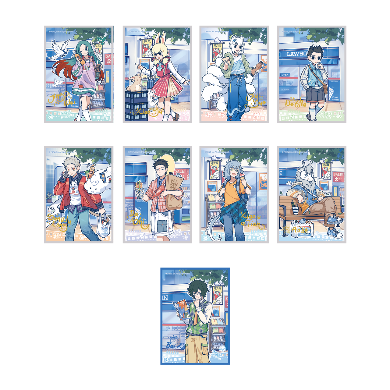 Lawson Fei Ren Zai × Lawson Time Shop Colored Paper Blind Box (Standing Illustration) Medium Box