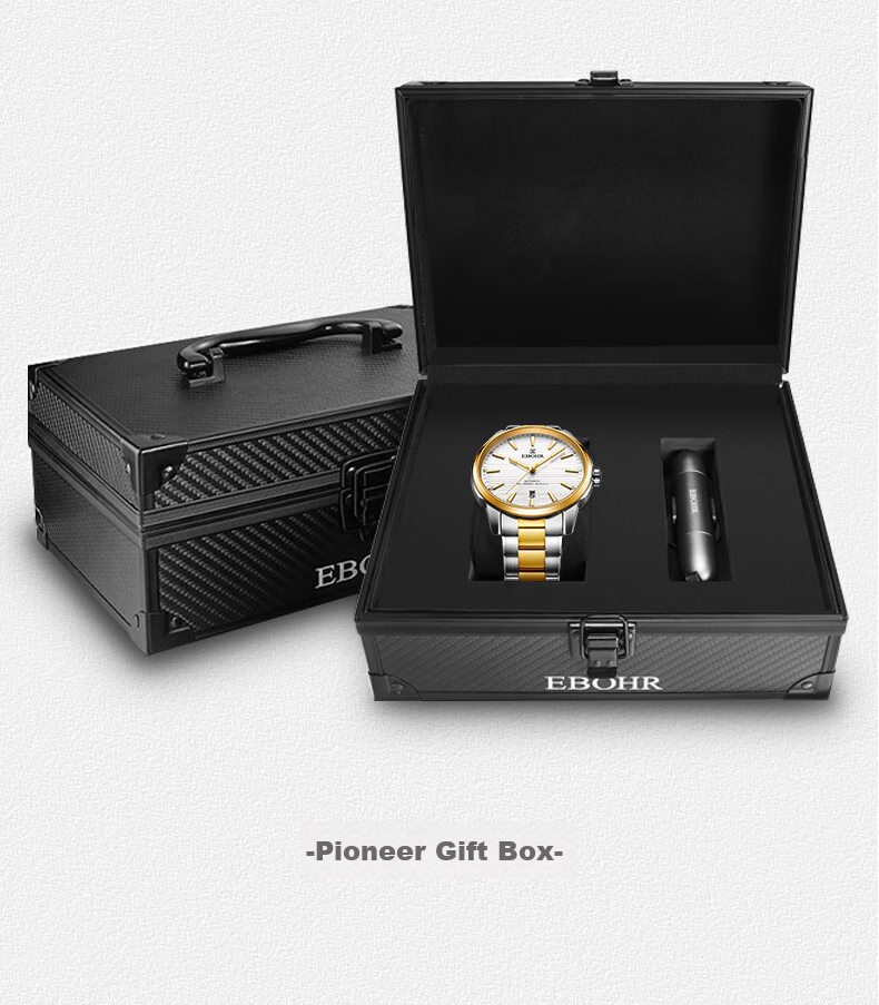 EBOHR Men's Watch, Master Series Gold Holiday Gift Automatic Mechanical Wristwatch 36654418 for Boyfriend 18