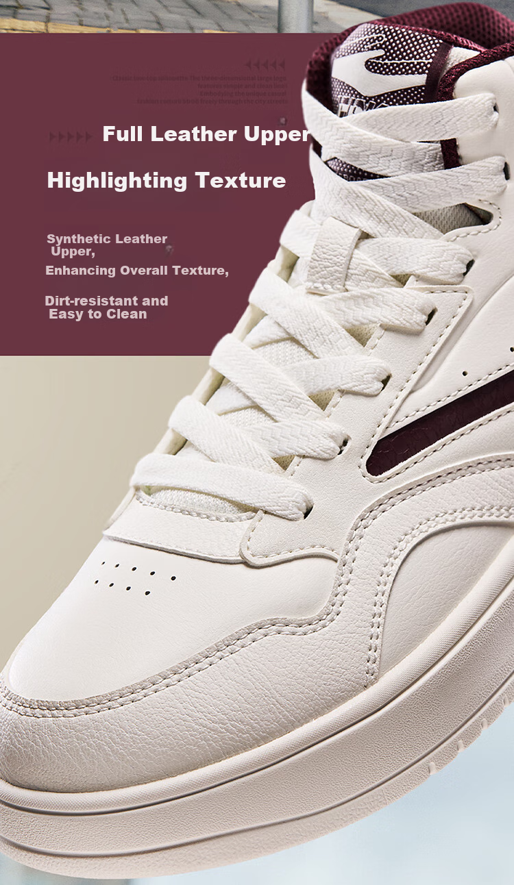 ERKE Men's High-Top Sneakers New Casual Sports Shoes Waterproof Leather Athletic Shoes Snow-Melting 5