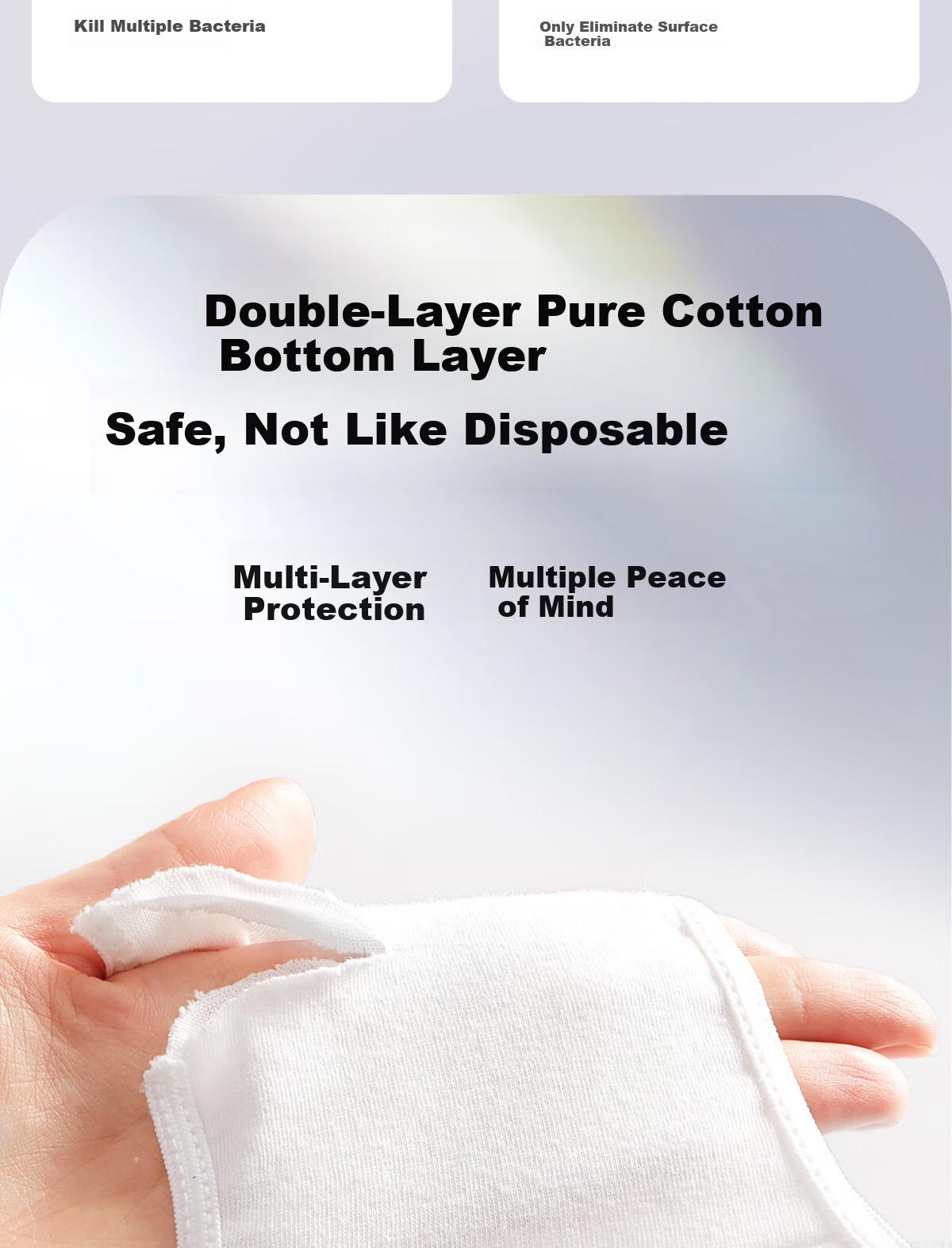 Ankexin Pure Cotton Disposable Underwear for Women, 100% Cotton, No-Wash, 15 Individually Wrapped, for Pregnant Women, Menstruation, Travel, Business Trips, XL Size 7