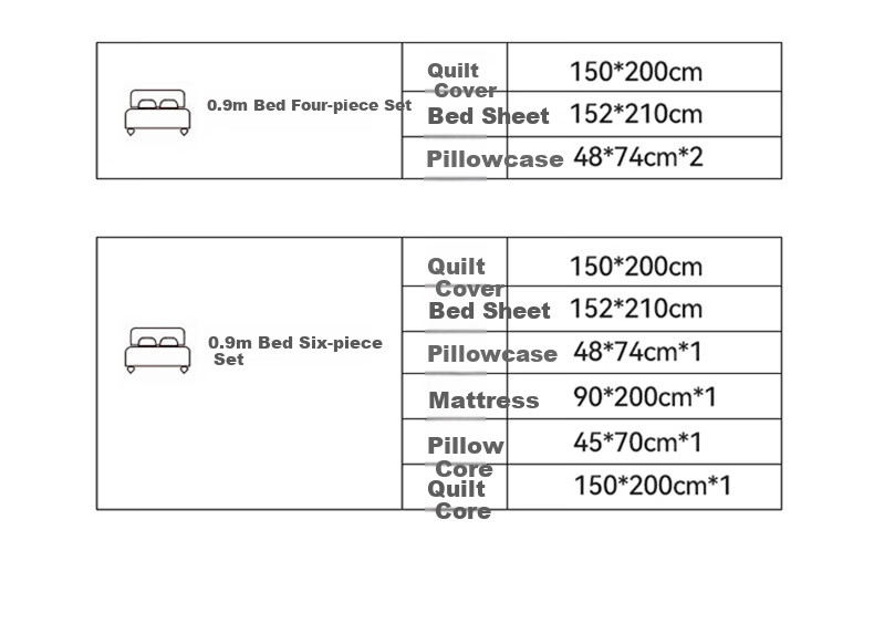 AVIVI College Dormitory Six-Piece Set: Thin Mattress, Pillow, 1.5 Jin Duvet Insert, Duvet Cover, Bed Sheet, Pillowcase for 0.9m Bed with Huanxianggou Desig 13