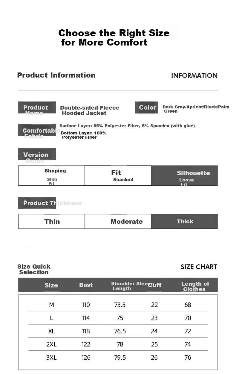 Jeanswest Fleece-Lined Jacket for Men, Winter Thickened Fleece High-End Double-Sided Fleece Hooded Coat, Youth Student Outerwear 8