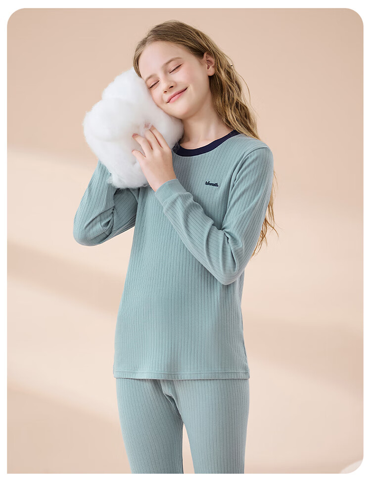 MiiOW Kids Cotton Thermal Underwear Set Boys Girls Long Johns Pajamas Full Cotton Autumn Winter Warm Base Layer 4
