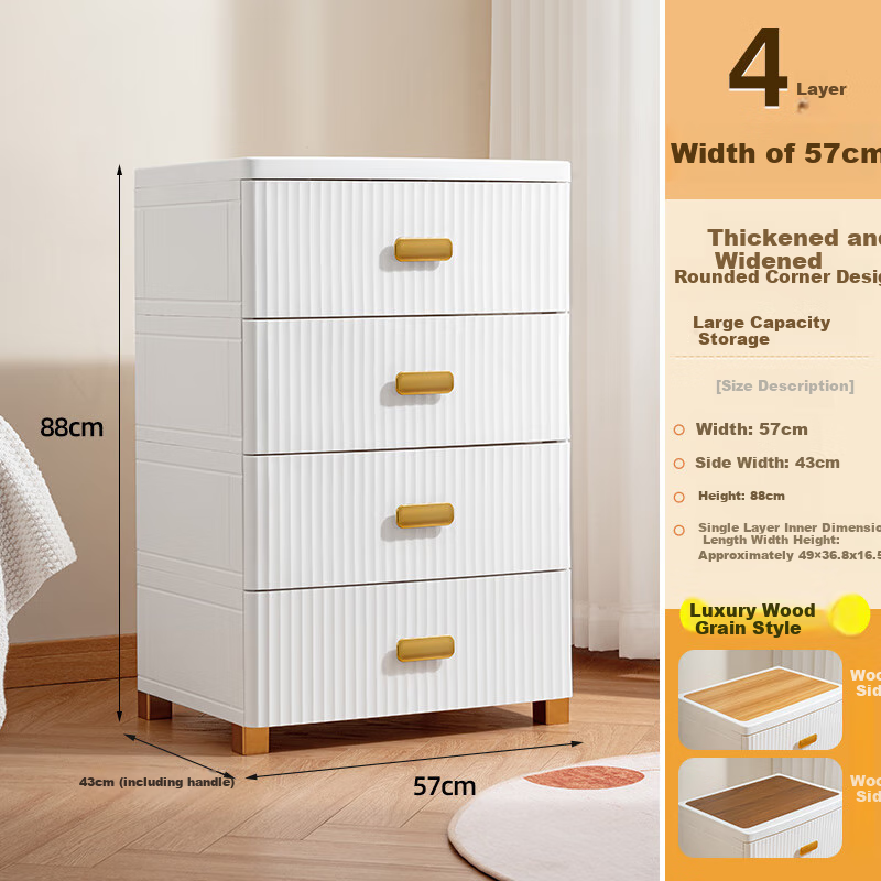 JEKO&JEKO Drawer Storage Cabinet, Bedroom Living Room Storage Cabinet, Wardrobe, Bedside Table, Toy Snack Organizer Cabinet, Five-Drawer Chest, Four-Tier