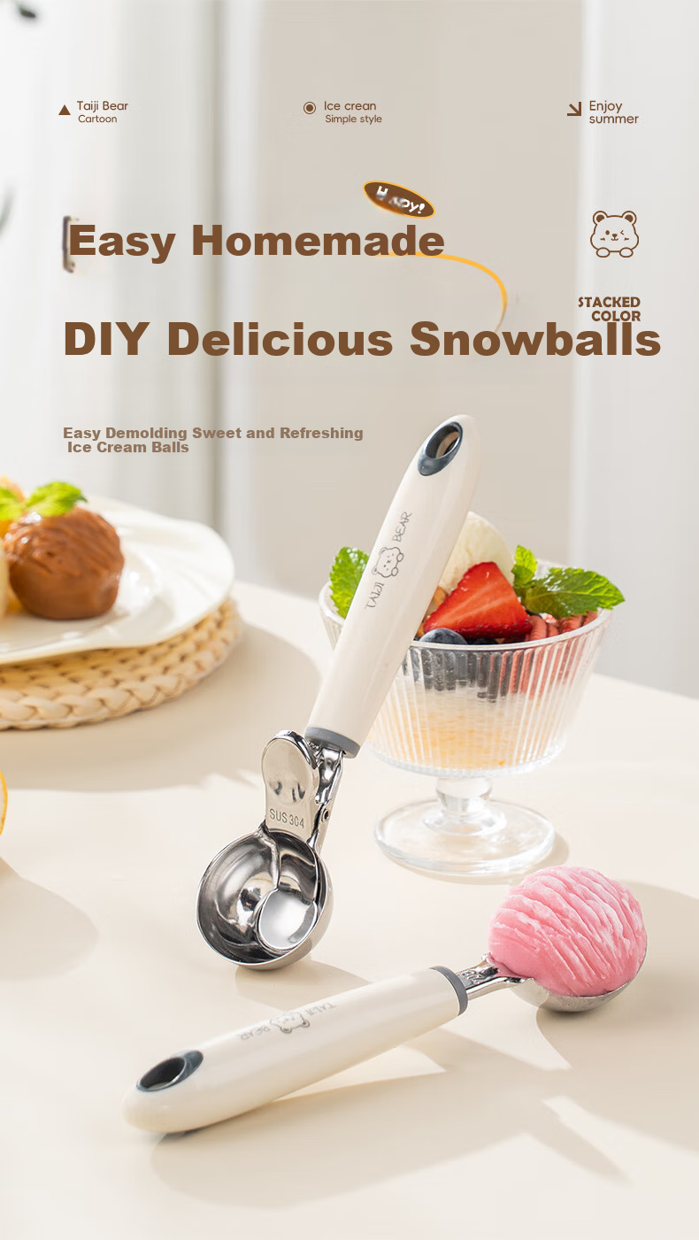 CAIZHI Stainless Steel Ice Cream Scoop, Ball Maker, Fruit Spoon, Watermelon Scoop, Ice Cream Spoon CZ6930 12