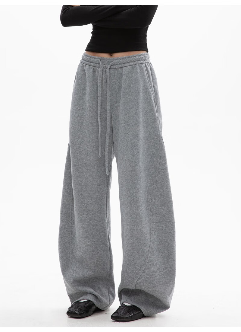 ICH MODE Women's American Style Casual Pants Spring Autumn New Sports Sweatpants Loose Straight-Leg Versatile Wide-Leg Pants Black L 21