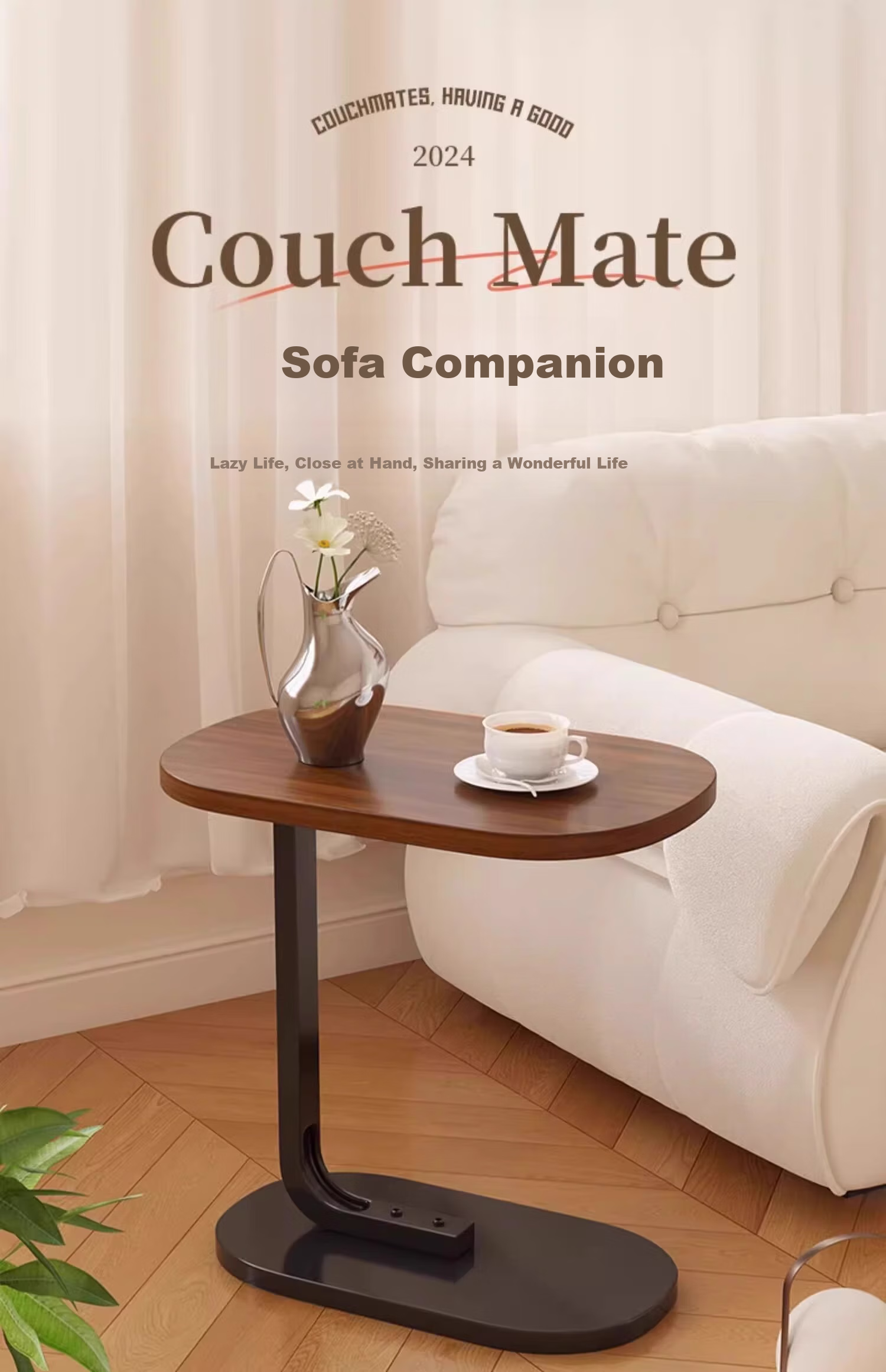 Huayinxuan Side Table, Living Room Sofa Small Coffee Table, Simple Movable Home Mini Bedside Table, Balcony Bedroom Nightstand 2