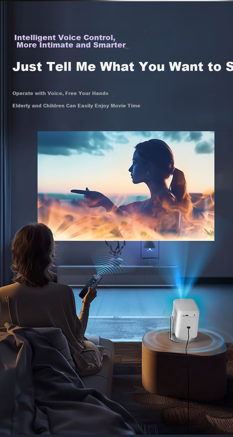 Weiying V3Pro High-Definition Projector with Gimbal, Home Living Room Bedroom Theater, Outdoor Portable Projector (1080P Physical Resolution, Ultra-High Definition) 9