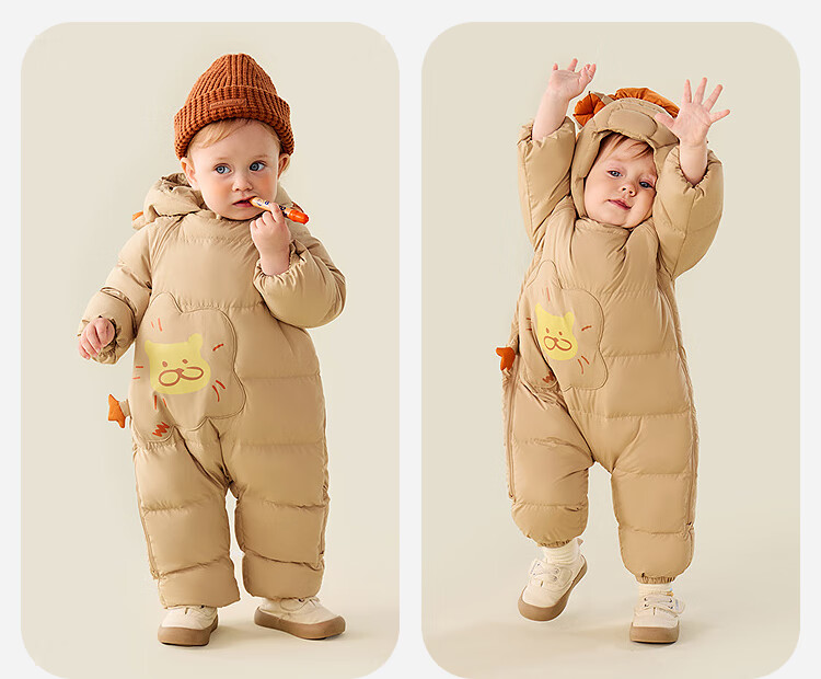Minibala Bala Mini Egg Puff Unisex Baby Toddler Down Jumpsuit Warm Belly Protection Cute Winter Kidswear 14