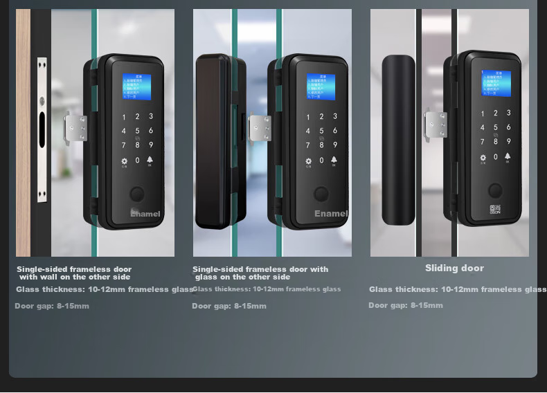 GSgushangGSON Glass Door Password Lock, Double-Door Office Electronic Smart Fingerprint Password Access Control Attendance All-In Machine, Large Size Metal Lock Body with Installation Included 4