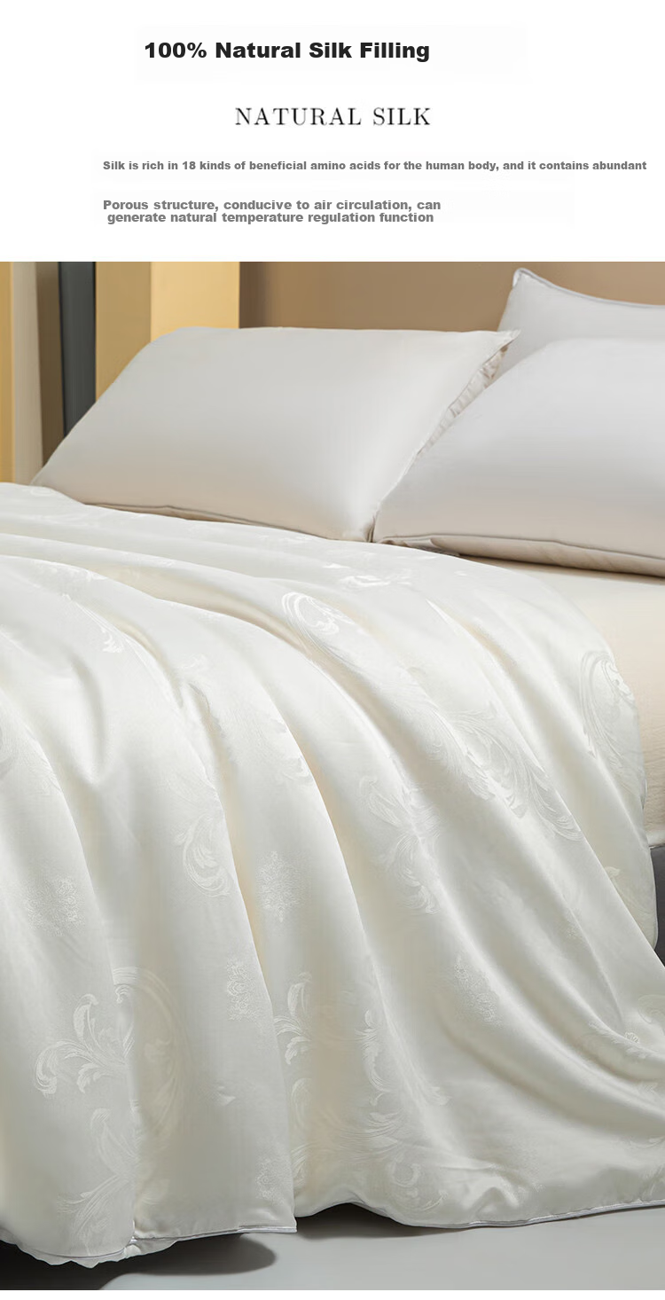 SOMERELLE 100% Natural Silk Comforter, All-Season Two-In Mother-Daughter Duvet, 220*240cm, Approximately 3.7+5.7 Ji 2