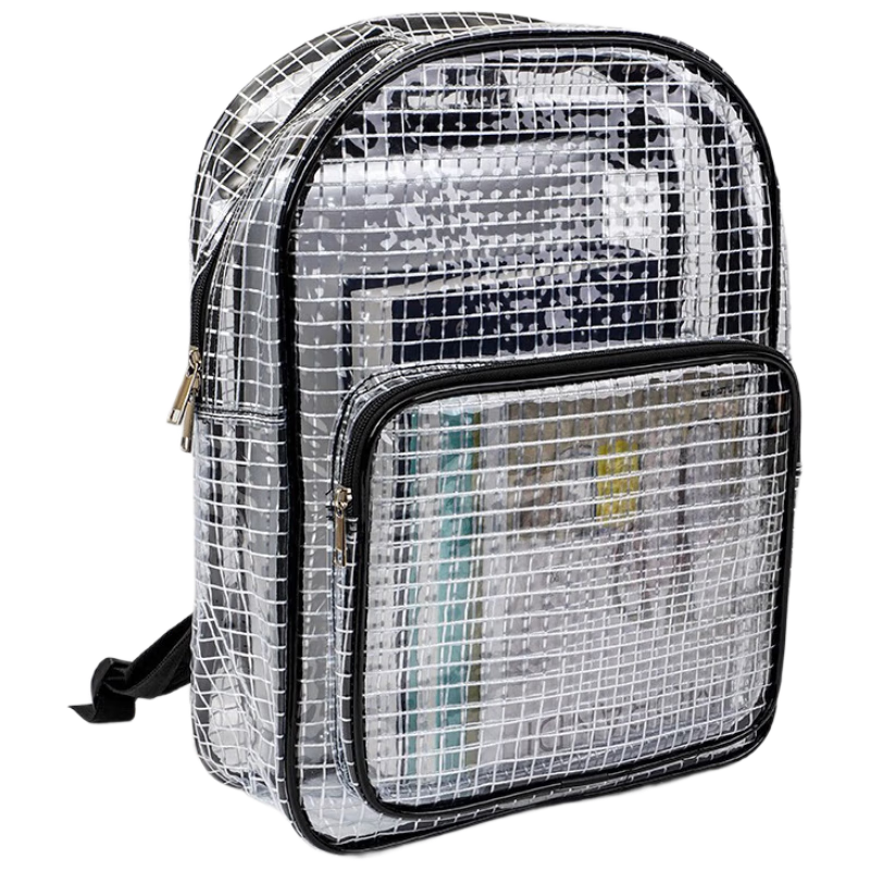 Anxiaoxia PVC Dust-Free Reinforced Mesh Cleanroom Workshop Storage Transparent Backpack Tool Bag 17-inch Black Dust-Free Backpack
