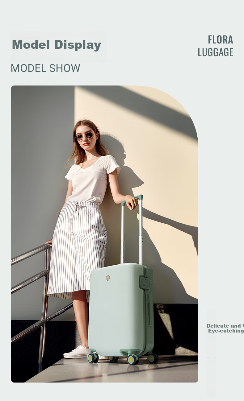 LEVEL8 Luggage, 20-Inch Carry-On Suitcase, Unisex TSA Password Lock, Spinner Wheels, Flora Series, Cardamom Gree 14