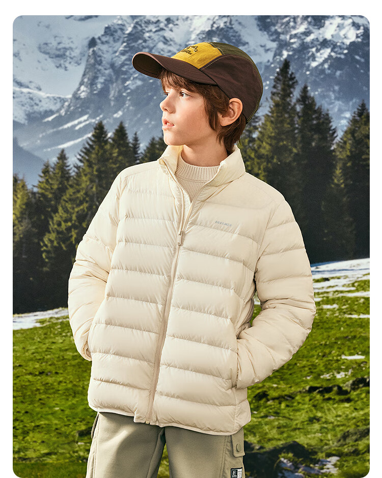 Balabala Kids Lightweight Ribbed Down Jacket Boys Girls 2053 Winter Three-Proof Coat [Mall Version] 4