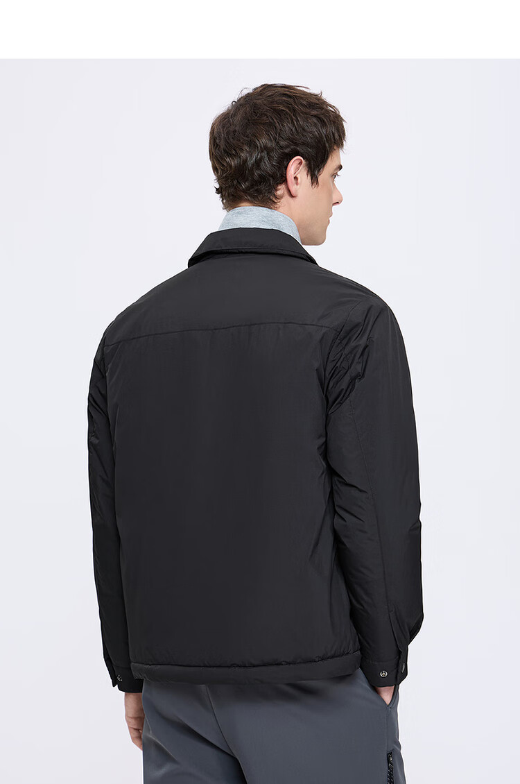 Dancing with Wolves [Heat Gathering Down] Trendy Workwear Lapel Jacket Lightweight Warm Men's Down Jacket 701 Khaki S 4