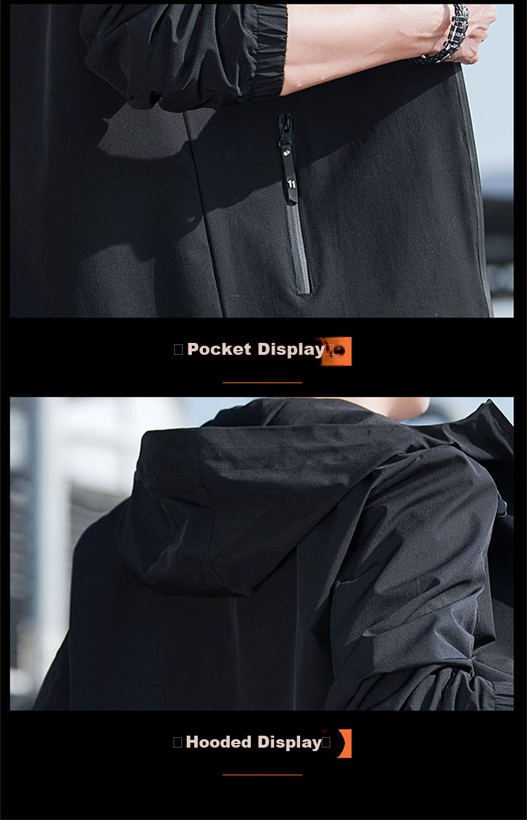 TUCANO Men's Jacket, Spring And Autumn Season, Trendy Loose-Fitting Hooded Simple Versatile Windproof Casual Outerwear for Me 17