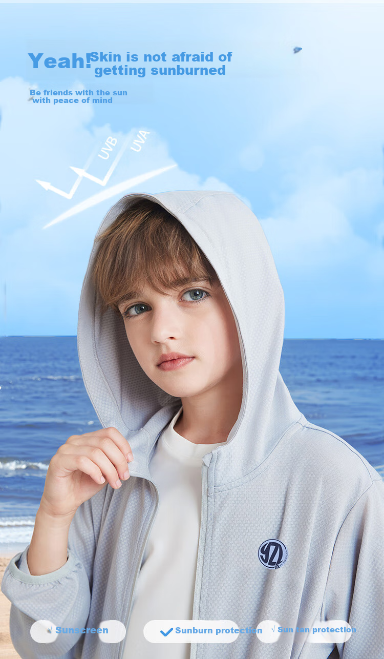 YUZHAOLIN UPF50+ Children's Sun Protection Clothing, Boys And Girls Summer Lightweight Sun-Blocking Jacket, UV-Resistant Outerwear 5