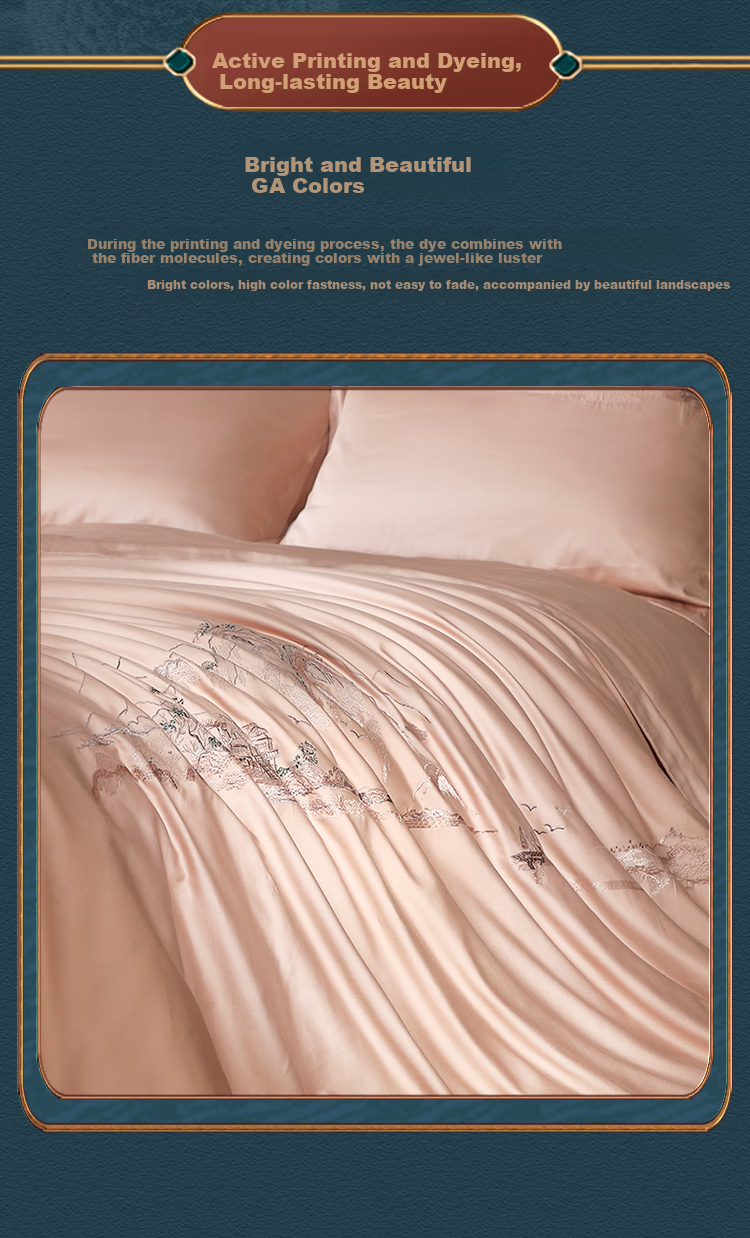 FUANNA Four-Piece Set, Pure Cotton, 100-Count Long-Staple Cotton, High-Quality Satin Bedding, Duvet Cover for 1.8-Meter Bed, 230*229cm 13