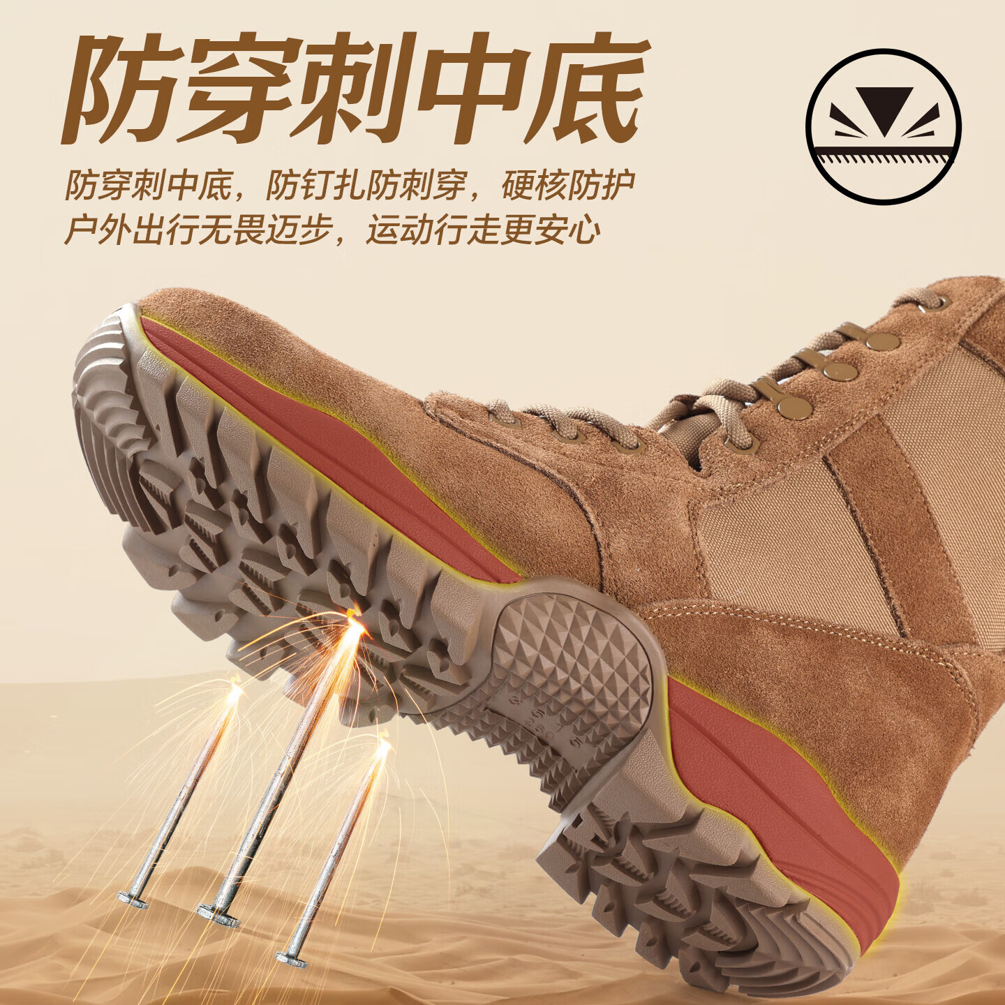 3515 Training Boots New Style Brown Combat Boots Outdoor Desert Boots Suede Leather Hiking Boots Four Seasons Single Shoes Size 43