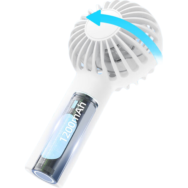 JD Original [Silent High-Power] Ice Cream Mini Handheld Fan, Portable Small Mini Circulating Desktop Electric Fan USB Rechargeable, for Home Outdoor Camping, Vanilla White