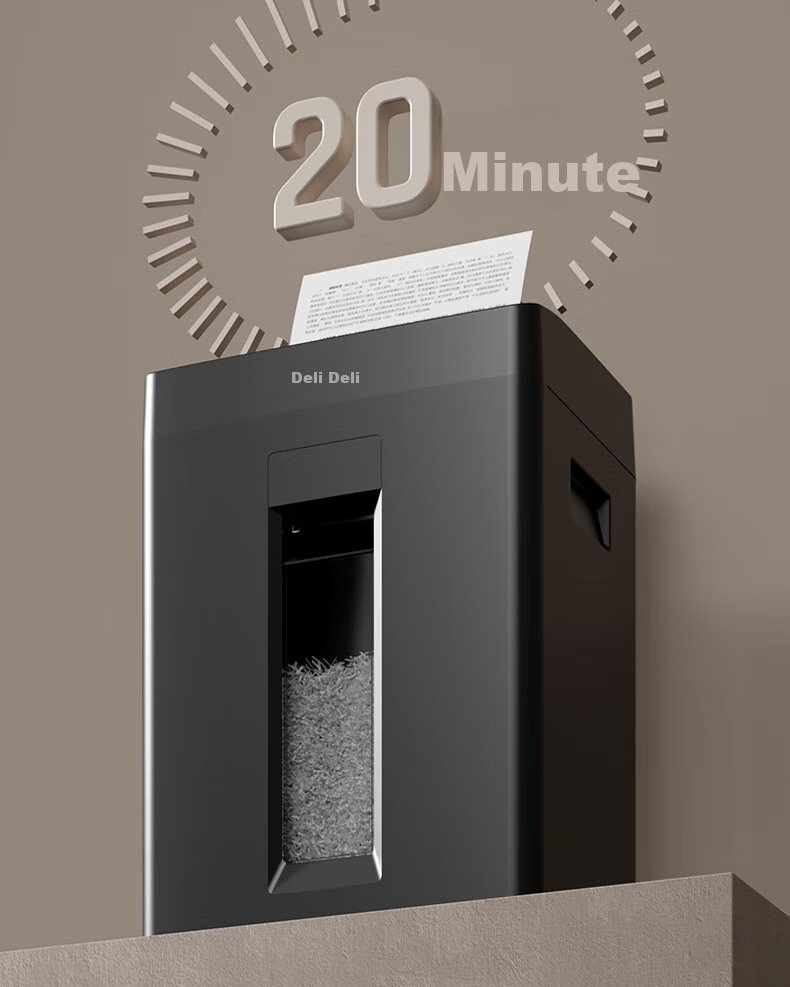 Deli Shredder, Level 5 Security, Single Pass 8 Sheets, Continuous Shredding for 20 Minutes, Large Powerful Office-Specific Paper Shredder, 23L Capacity, Can Shred with Staples, GA510 5
