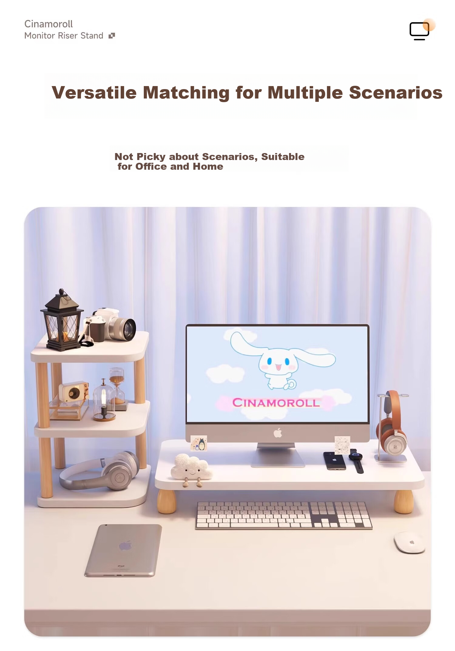 Mushuangfu Monitor Riser Stand, Computer Desk Organizer, Storage Rack, Laptop Stand 11