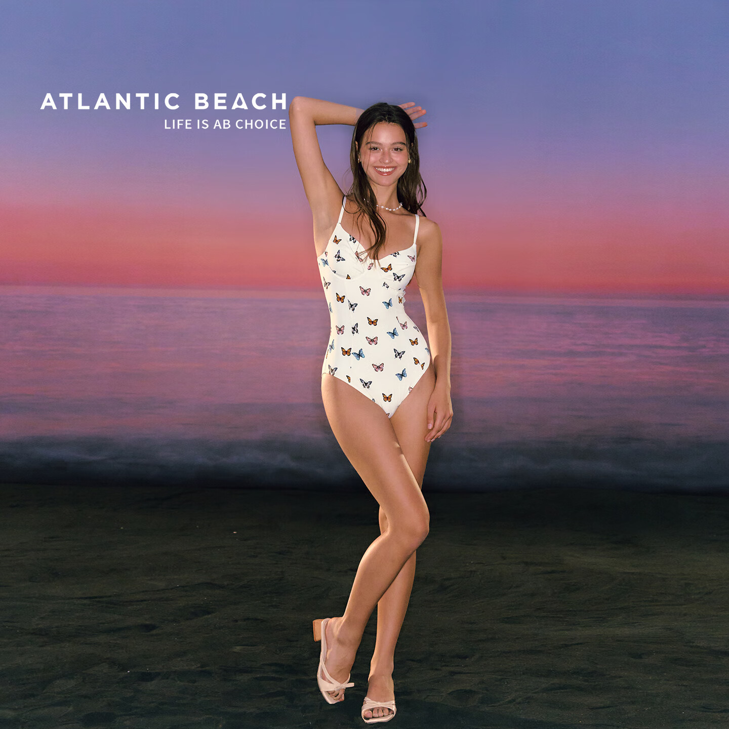 AtlanticBeach 2025 New Popular Butterfly One-Piece Swimsuit for Women High-End Slimming Tummy Control Beach Vacation Hot Spring Swimwear