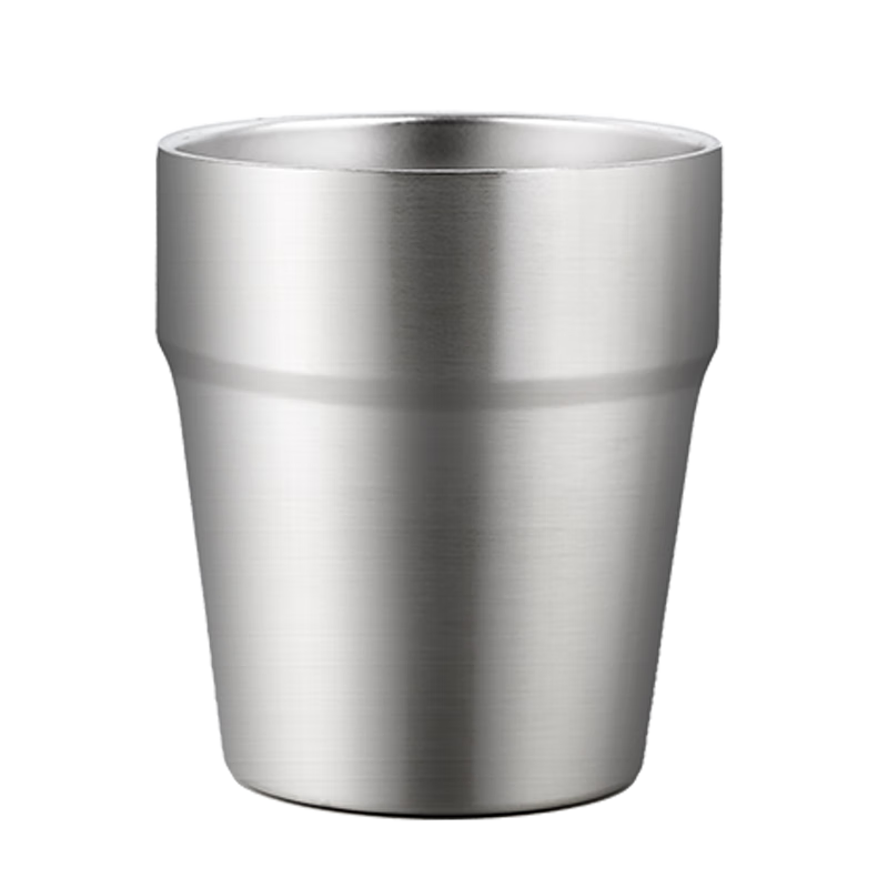 Maxcook (MAXCOOK) 304 Stainless Steel Double-Layer Stair-Step Rim Cup Coffee Juice Tumbler 260ml Set of 2 MCB4560