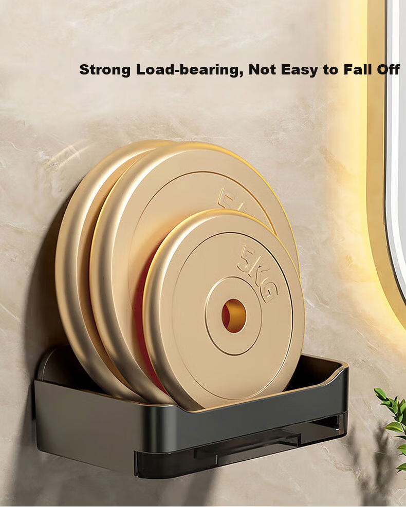 Baoshi Double-Layer Soap Dish, Wall-Mounted without Drilling, Draining PP Material, Detachable Non-Slip Storage Rack, Set of 2 7