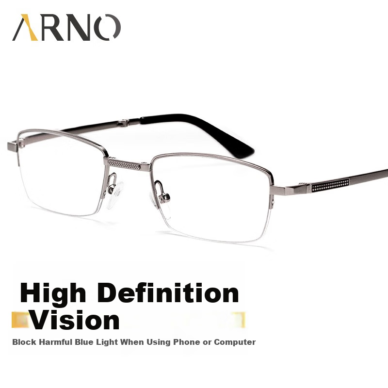 ARNO FOCUS ON YOUR EYES Reading Glasses for Men And Women, High-Definition Anti-Blue Light Fashionable Ultra-Light Foldable Convenient Presbyopic Glasses A1060 100 Degrees