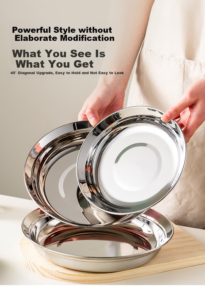 Onlycook 316 Stainless Steel Dinner Plate, Round Serving Dish for Home Use, Children's Baby Food Tableware, 16cm Bear Desig 2