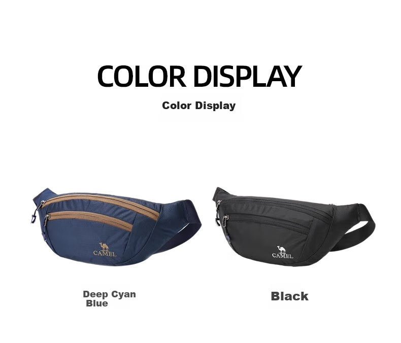 CAMEL Outdoor Multifunctional Sports Waist Pack, Fitness Small Bag, Running Phone Pouch, Waist Slingshot Bag A7W3C3117A Black 7