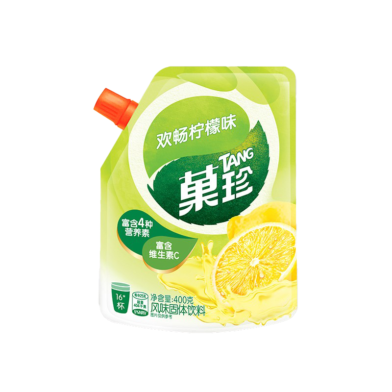 菓珍欢畅柠檬味 果珍维C冲饮壶嘴装400g 果汁粉柠檬水饮料(包装随机)