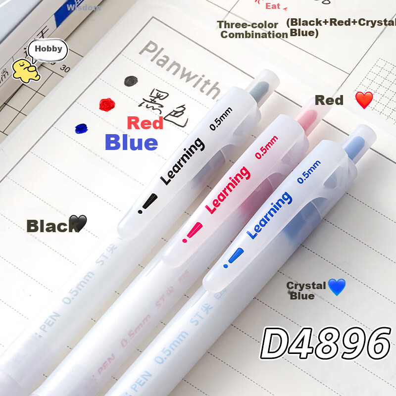 AIHAO [Back to School Essential] Retractable Gel Pen 0.5mm for Students' Exams And Practice, Business Office Black Pen Office Supplies, Black 6 Pcs D4896 5