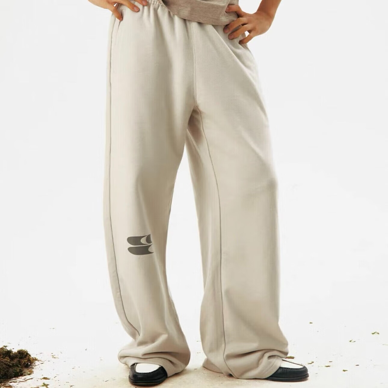 CryingCenter Logo Curved Blade Style Sweatpants Sports Casual Pants Mist Pink S