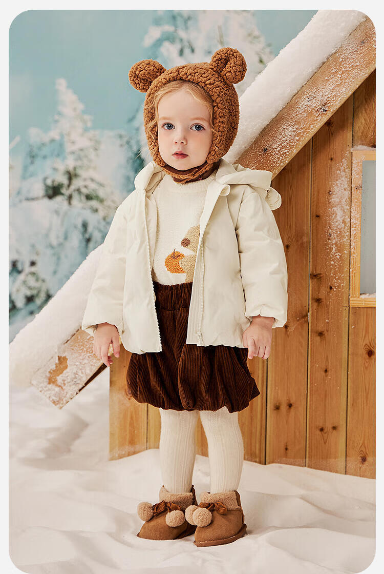 Minibala Kids Boys Girls Cute Hooded Lightweight Down Jacket Baby Coat 2025 Winter 3